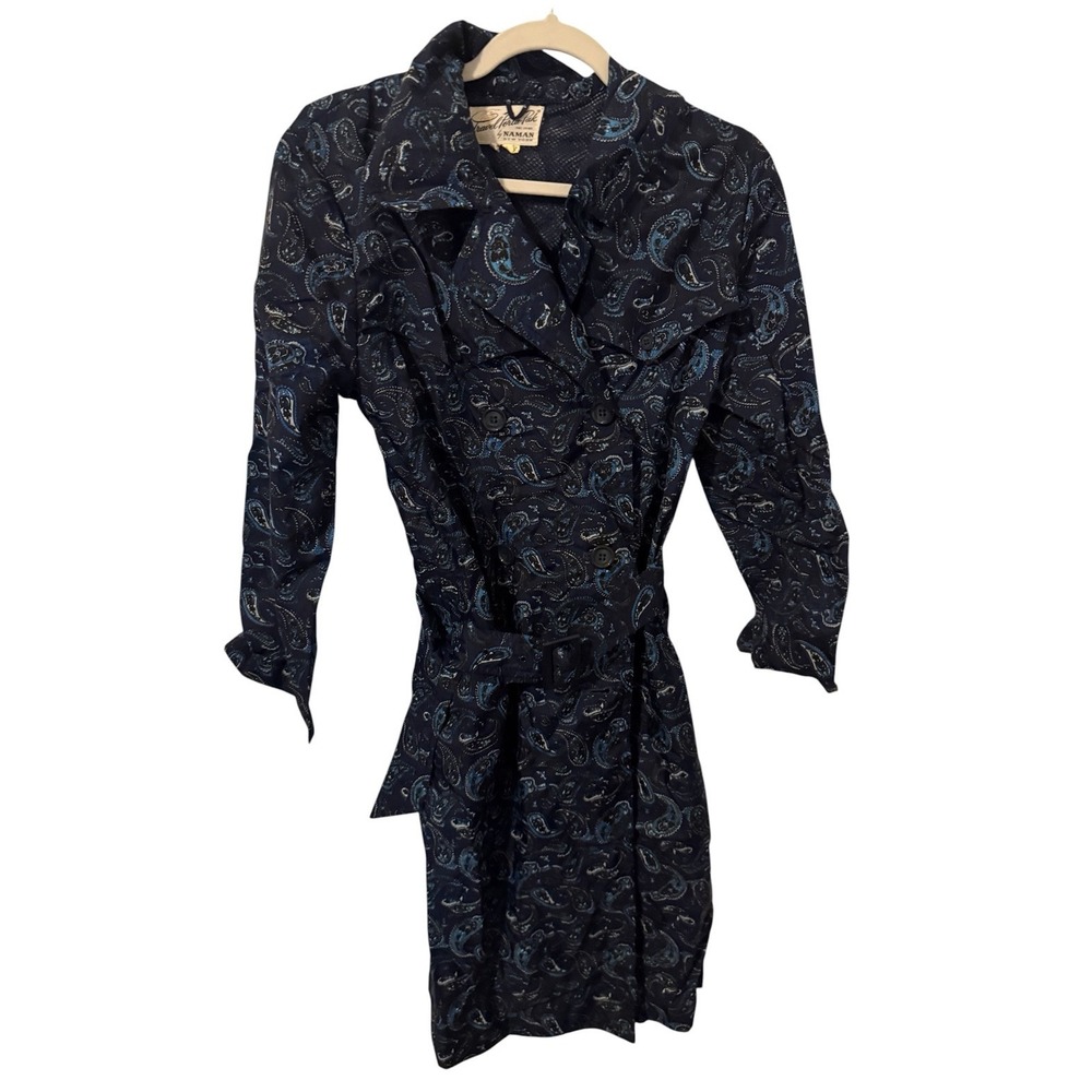 Vintage Coat Travel Porta-Pak by Naman New York Weather Jacket Navy Size Medium